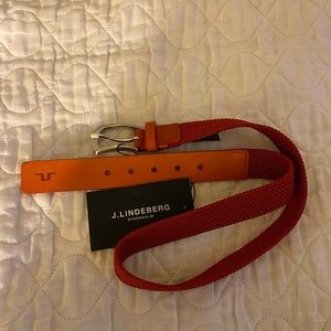J Lindeberg belt, mens red 36 inch waist